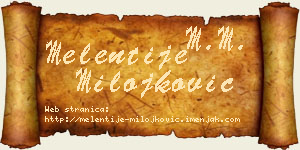 Melentije Milojković vizit kartica